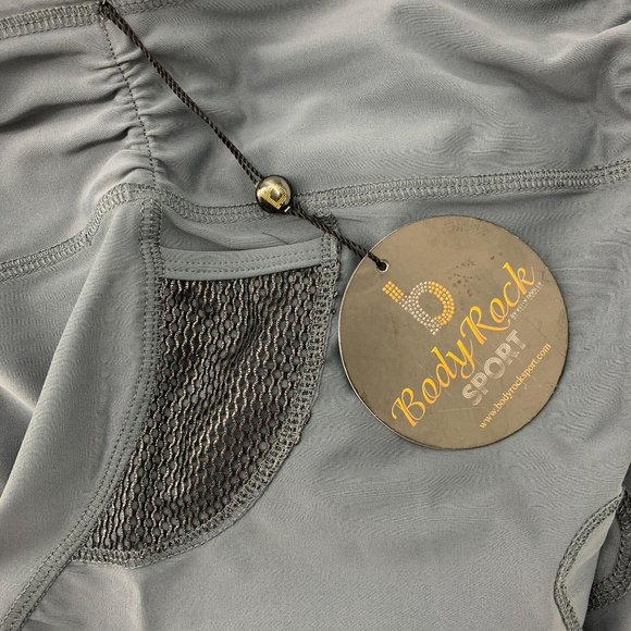 Body Rock Gray Small Sports Top and Shorts 2 piece Set NWT - Picture 5 of 9